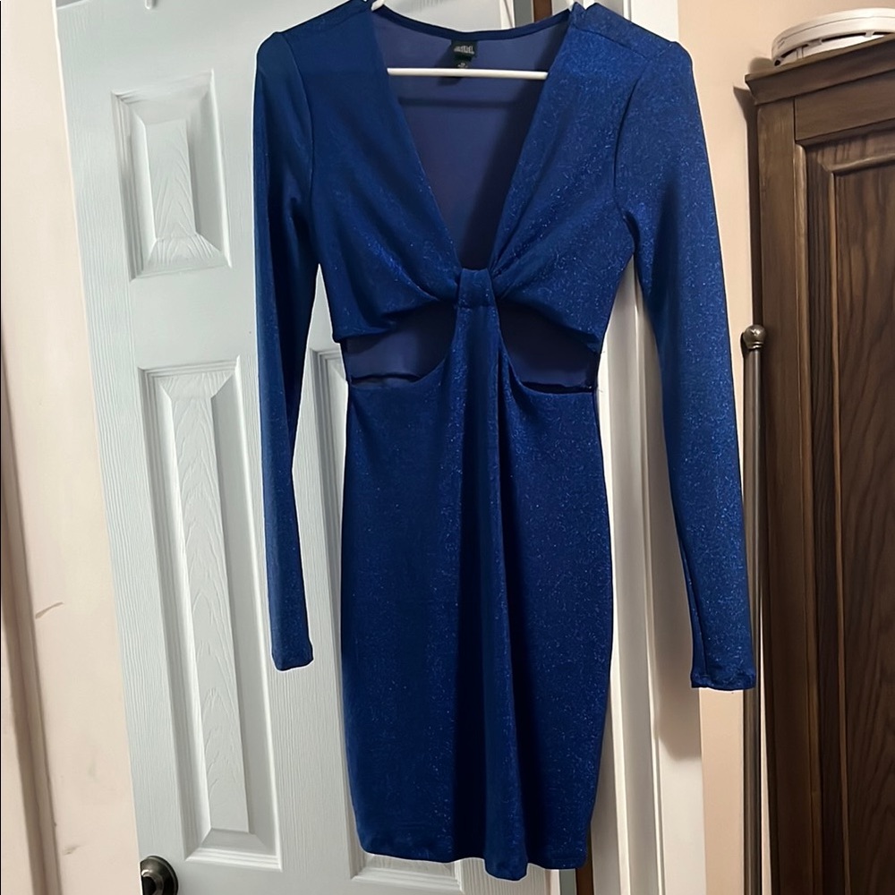 Wild Fable Blue Tie Front Bodycon Dress